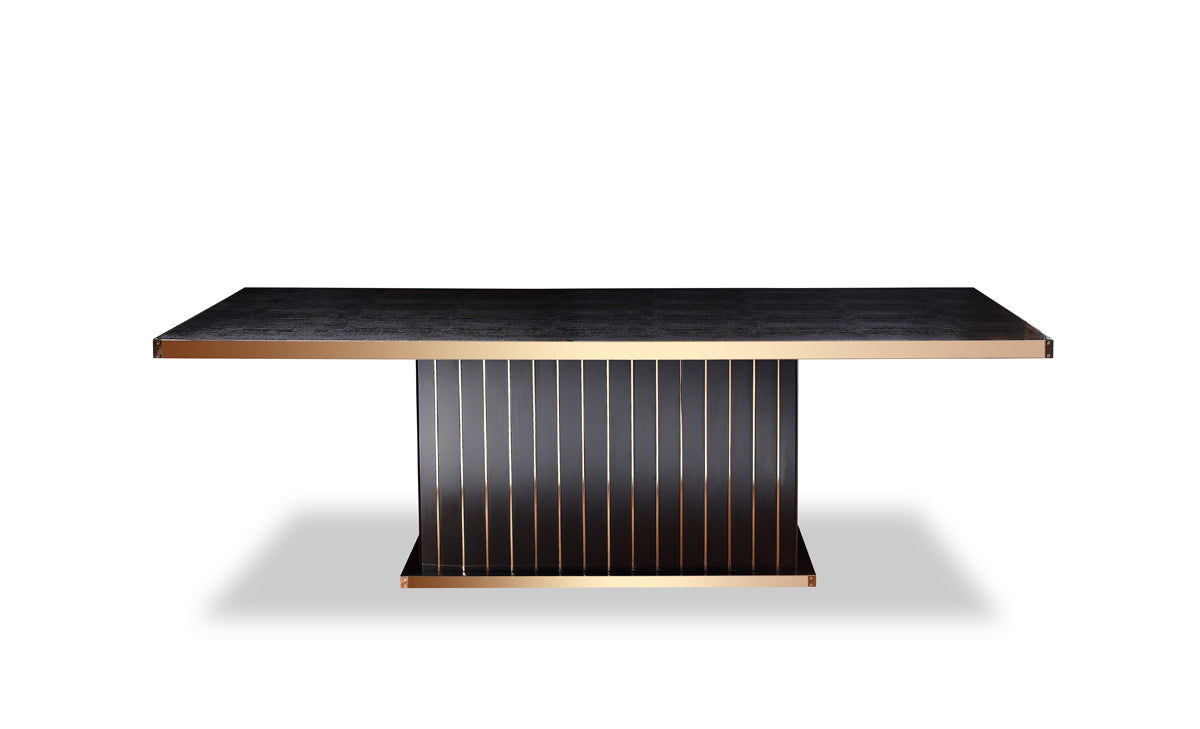 Black Crocodile And Rosegold Dining Table