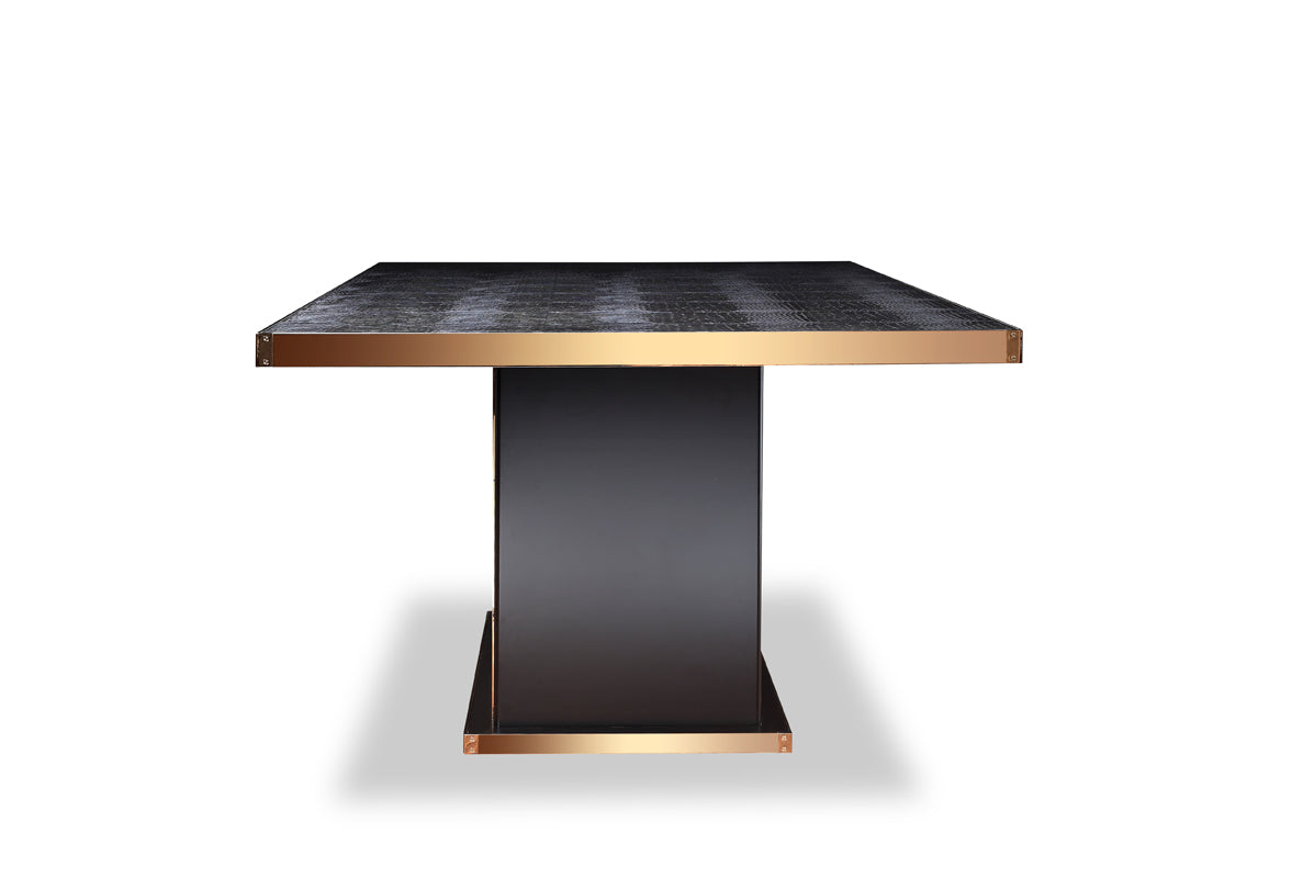 Black Crocodile And Rosegold Dining Table
