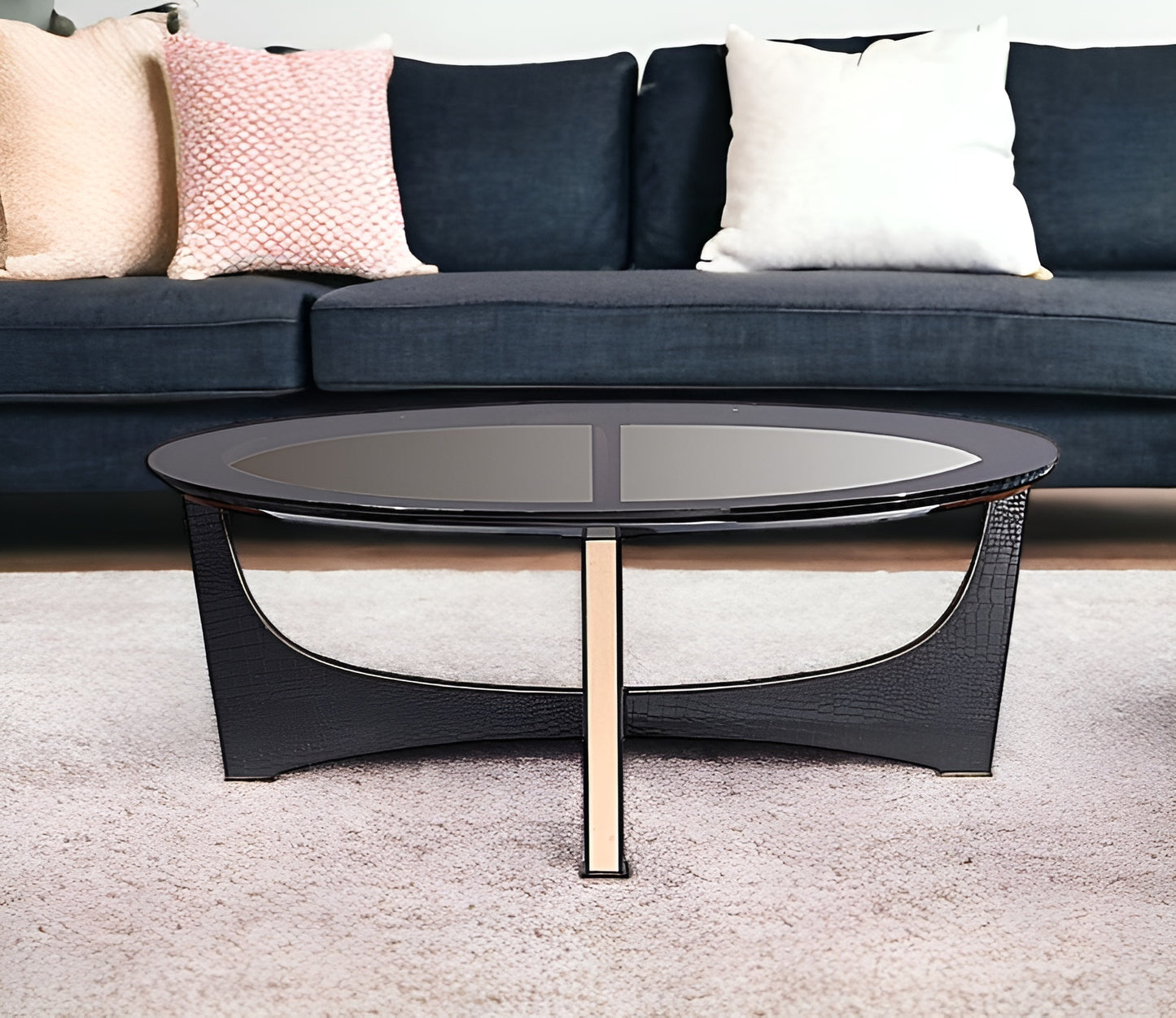 Black Crocodile & Rosegold Coffee Table