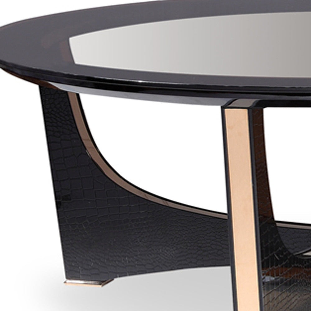 Black Crocodile & Rosegold Coffee Table