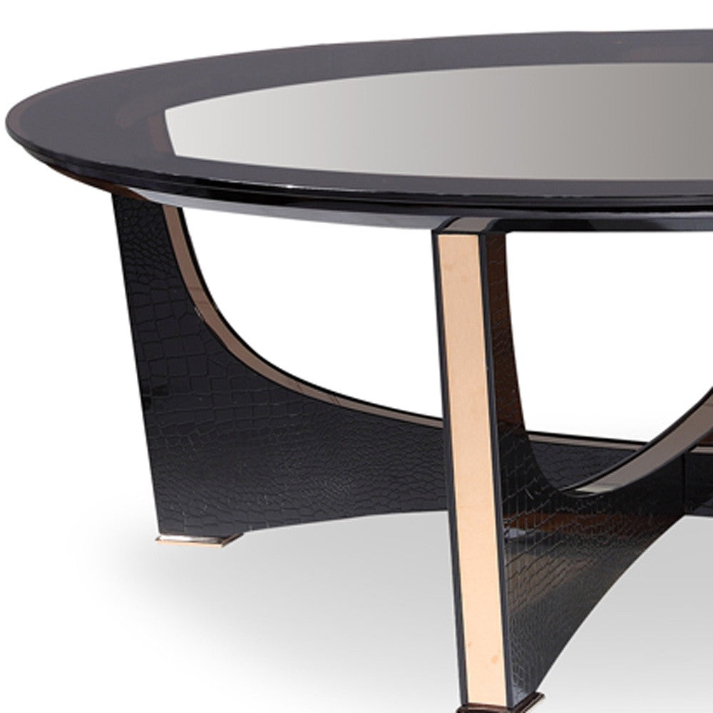Black Crocodile & Rosegold Coffee Table