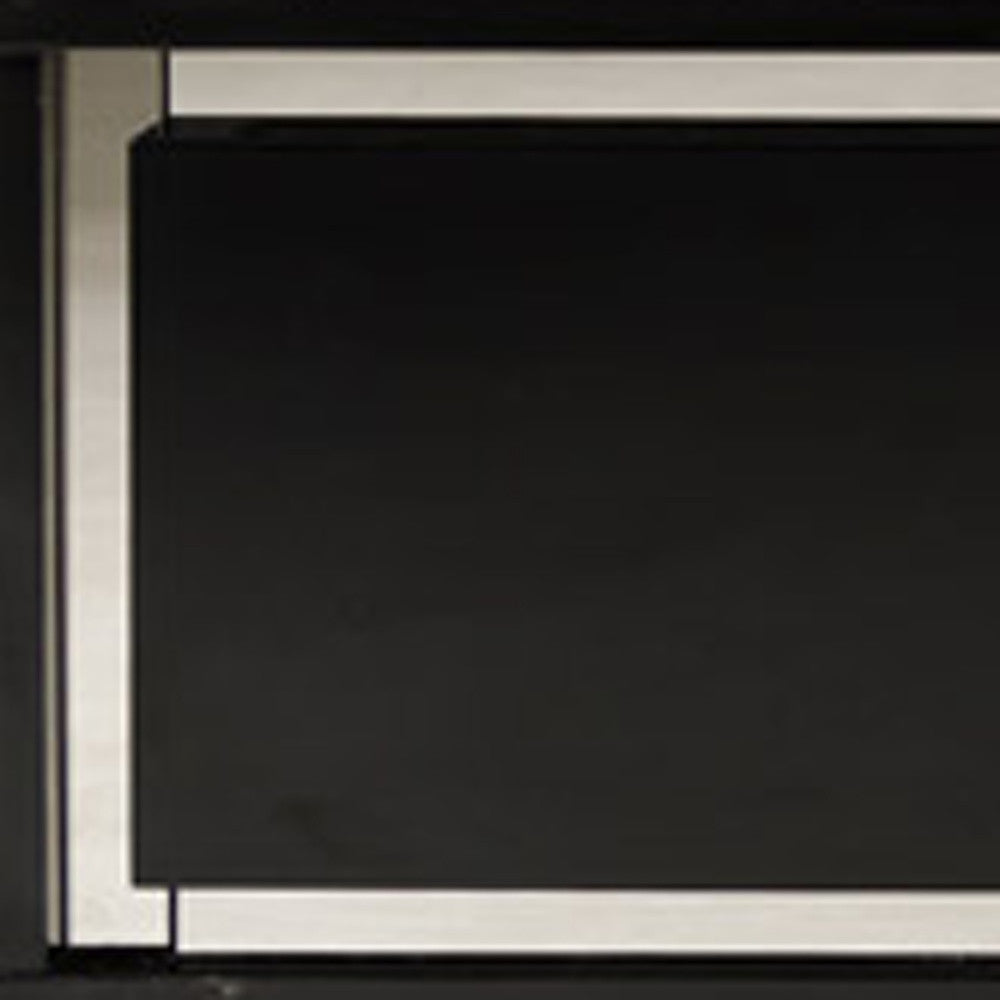 Black Faux Leather Coffee Table w/ 2 Drawers