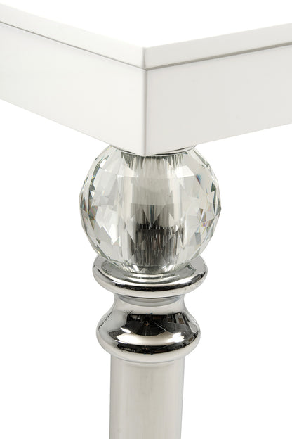 White Crocodile Dining Table With Crystal Clear Legs