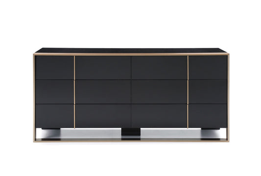 Brown Solid Wood 6-Drawer Double Dresser