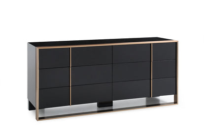 Brown Solid Wood 6-Drawer Double Dresser