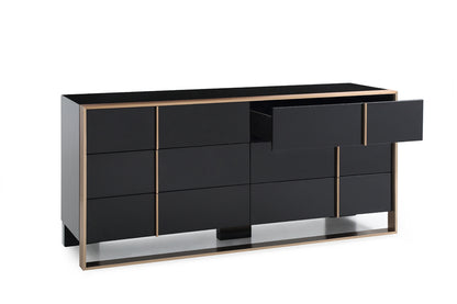 Brown Solid Wood 6-Drawer Double Dresser