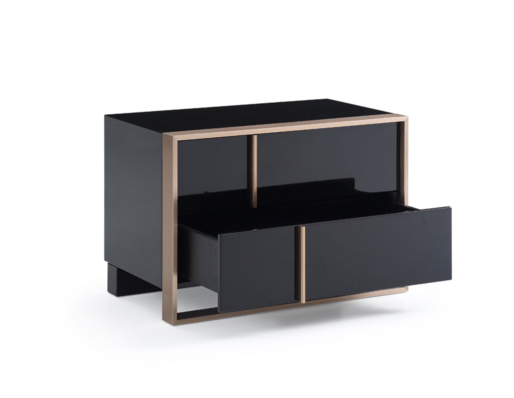 Ebony 2 Drawer Nightstand
