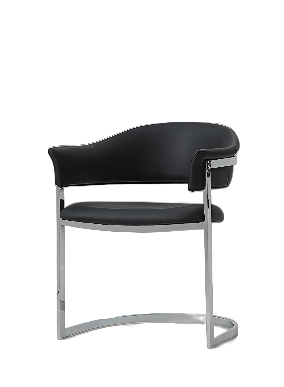 Black & Silver Faux Leather Dining Chair