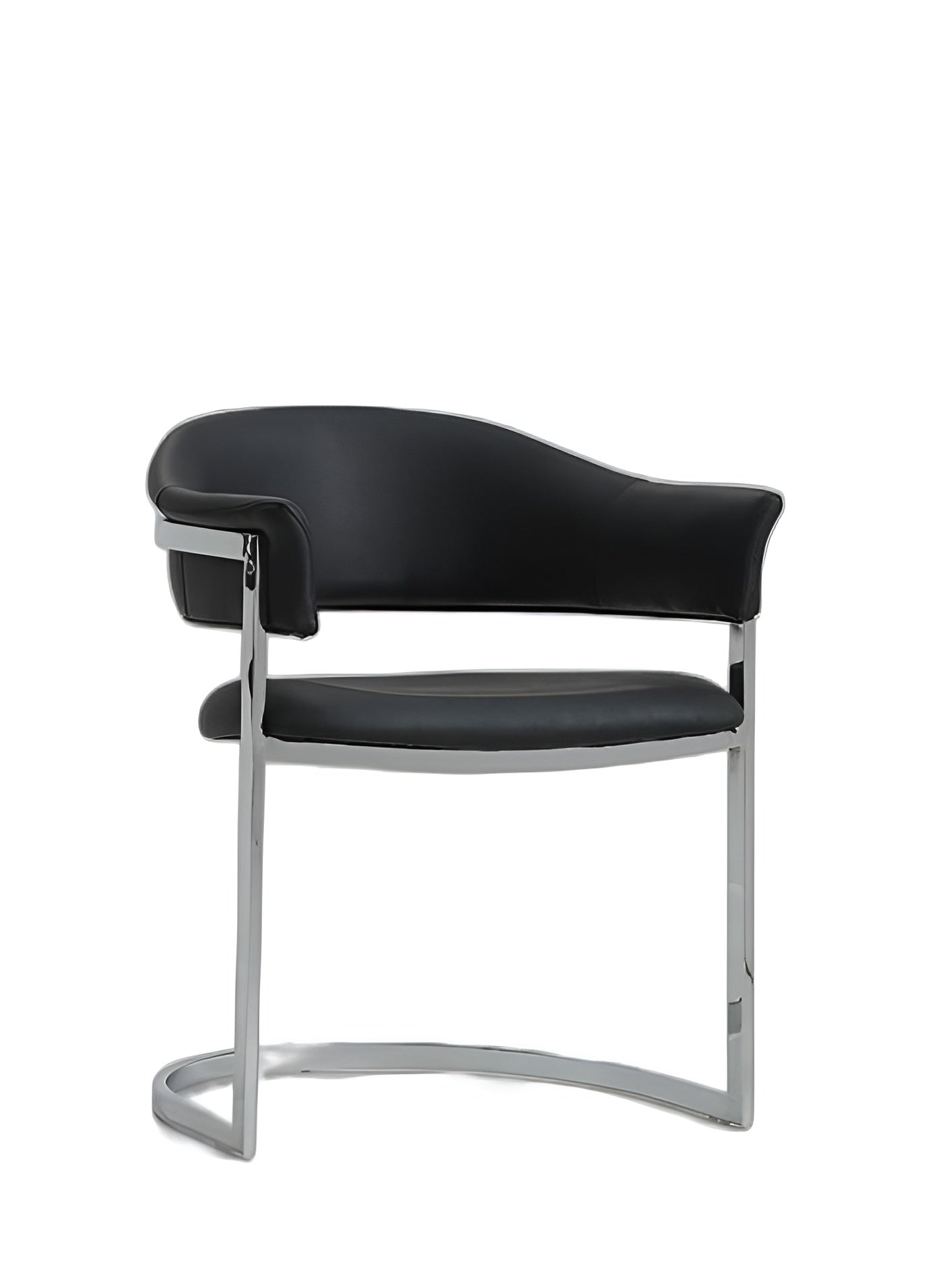 Black & Silver Faux Leather Dining Chair