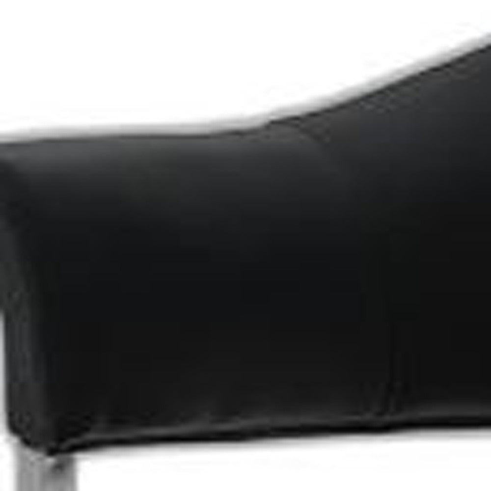 Black & Silver Faux Leather Dining Chair