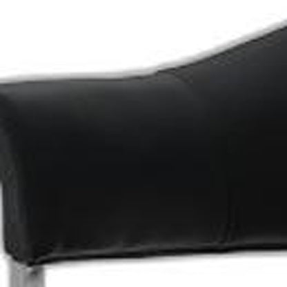 Black & Silver Faux Leather Dining Chair