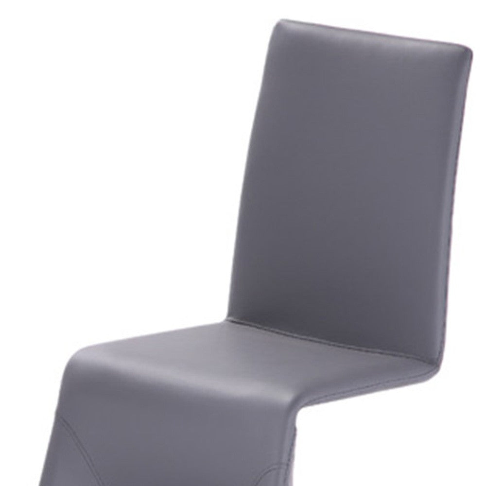 Gray Faux Leather Dining Chair - Set of 2