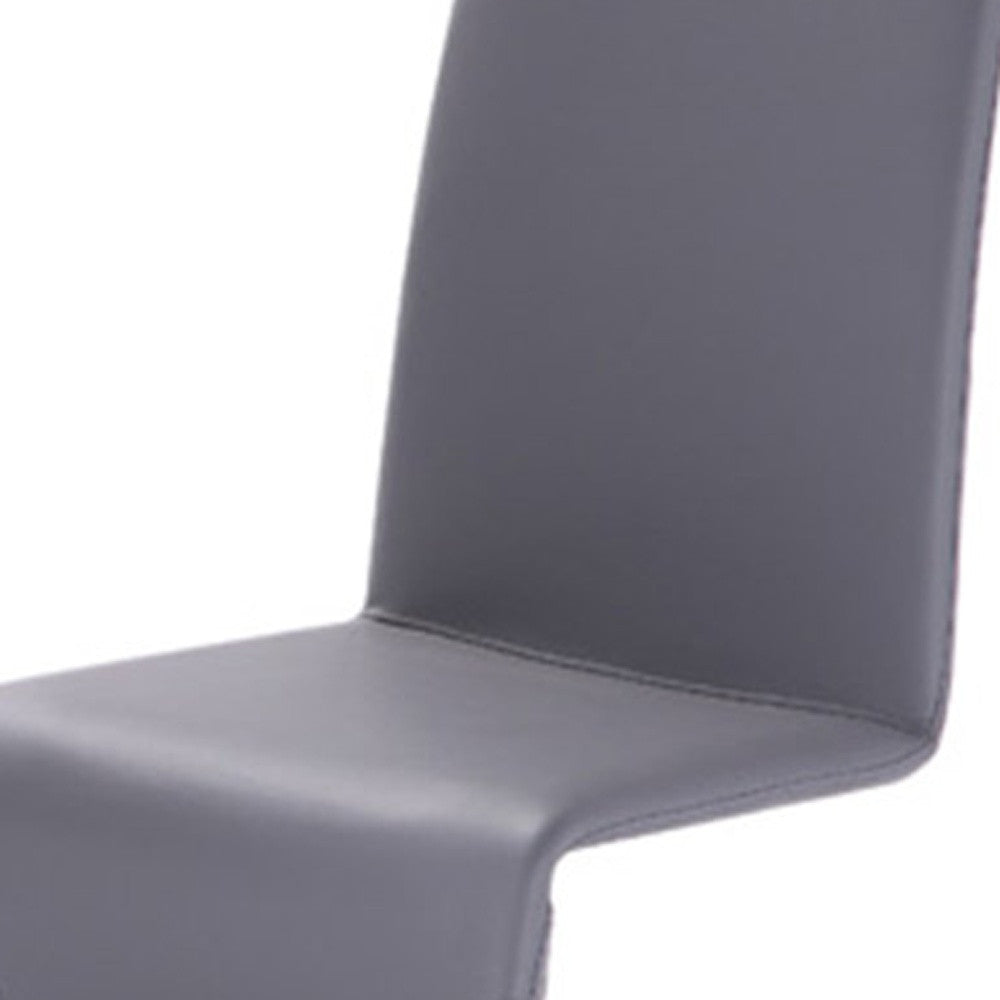 Gray Faux Leather Dining Chair - Set of 2