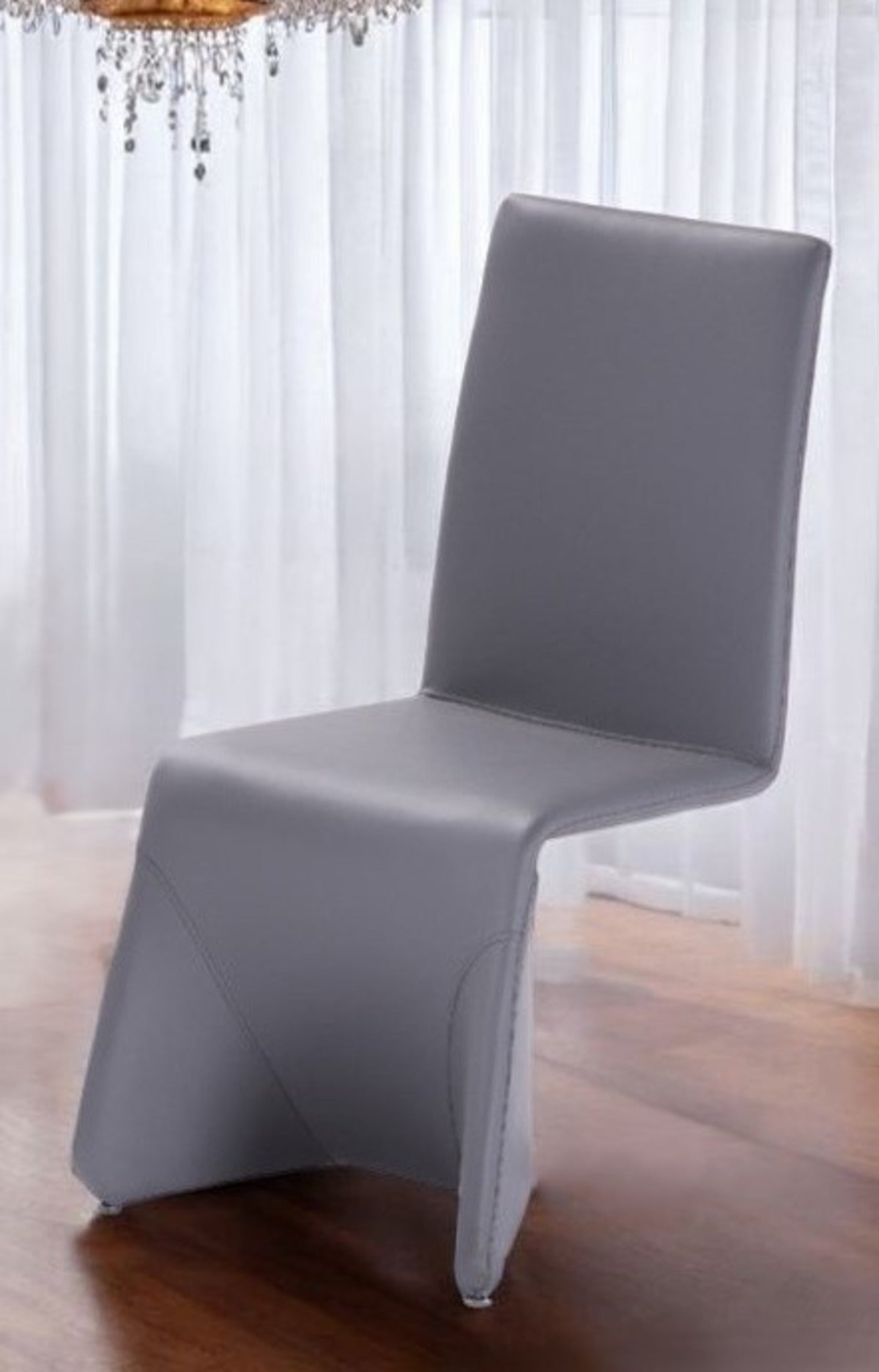 Gray Faux Leather Dining Chair - Set of 2