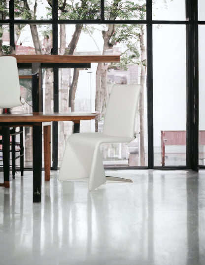 White Faux Leather Dining Chair - Set of 2
