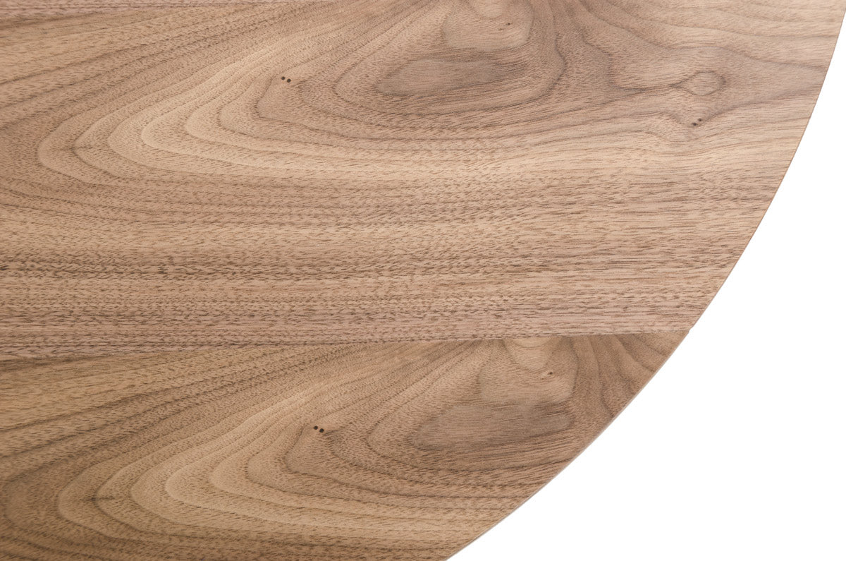 Walnut Veneer & Black Metal Coffee Table