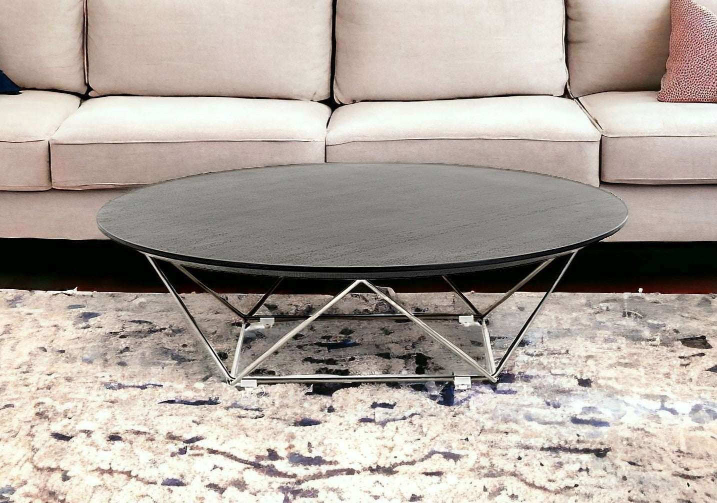 Wenge Veneer & Stainless Steel Coffee Table