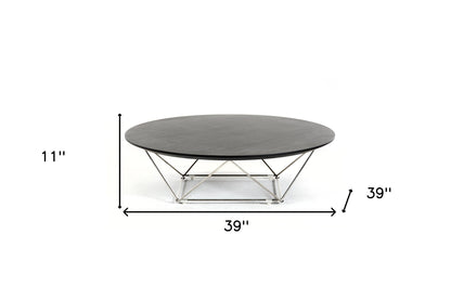 Wenge Veneer & Stainless Steel Coffee Table