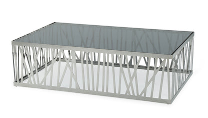 Glass & Stainless Steel Coffee Table