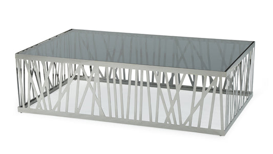 Glass & Stainless Steel Coffee Table