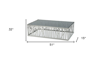 Glass & Stainless Steel Coffee Table