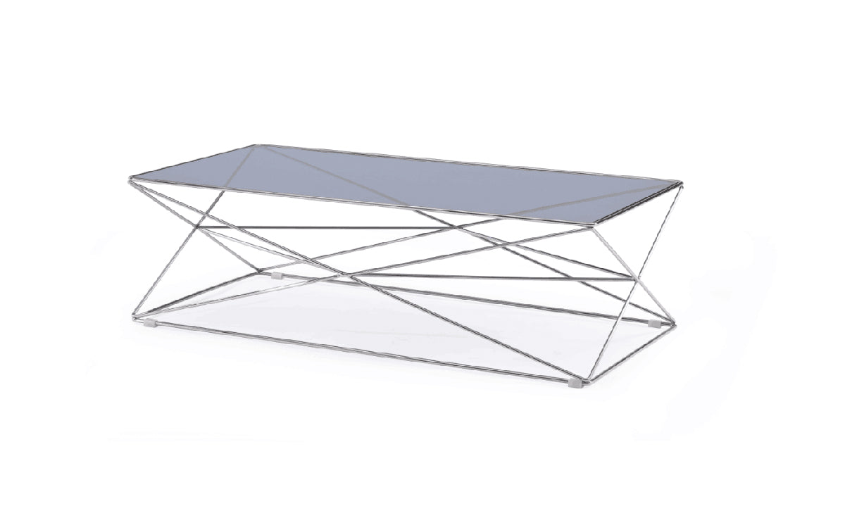 Smoked Glass & Stainless Steel Coffee Table