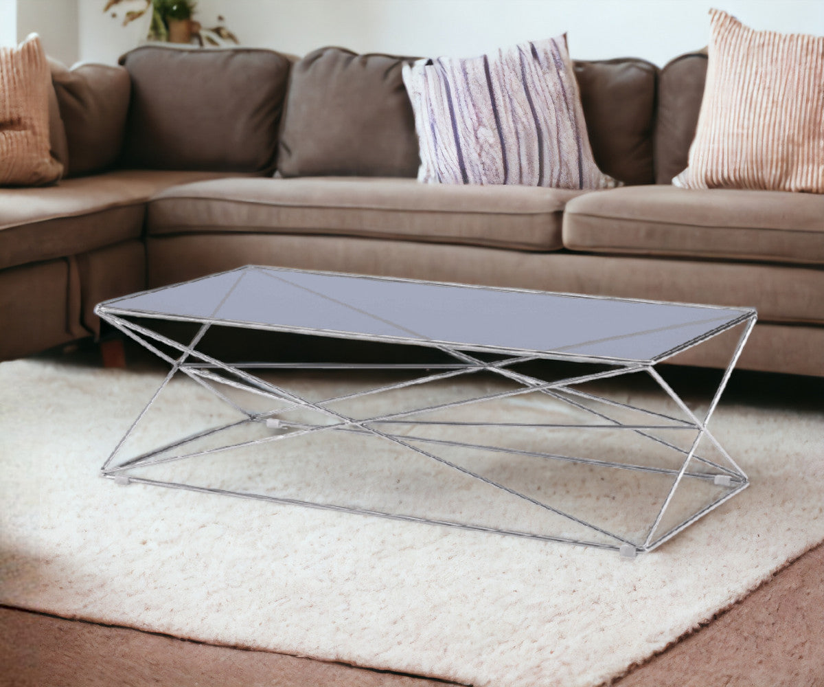 Smoked Glass & Stainless Steel Coffee Table