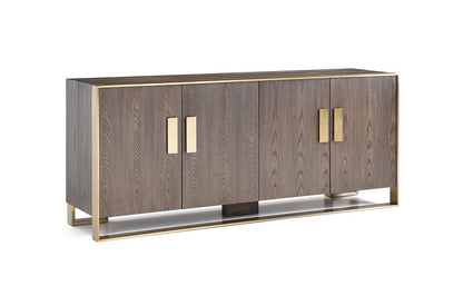 Veneer & Antique Brass Sideboard