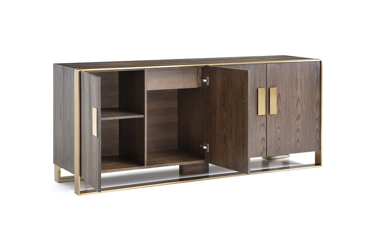 Veneer & Antique Brass Sideboard