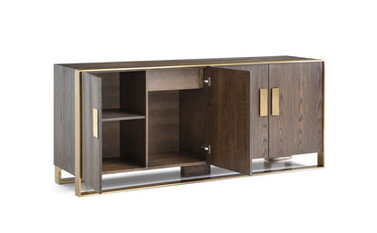 Veneer & Antique Brass Sideboard