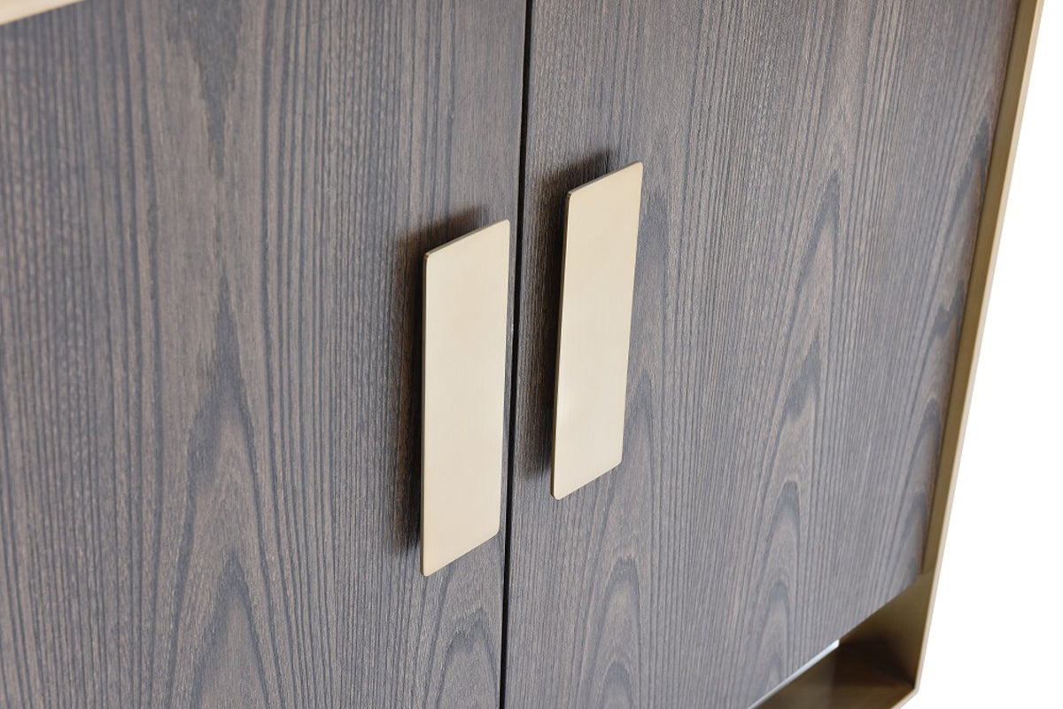 Veneer & Antique Brass Sideboard