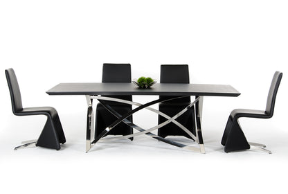 Wenge Veneer And Stainless Steel Dining Table