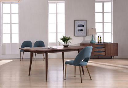 Walnut Veneer And Antique Brass Dining Table