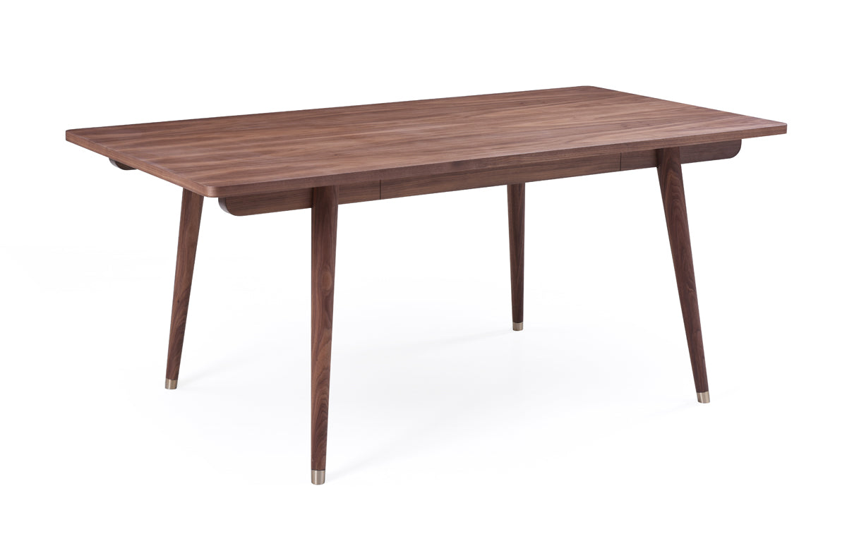 Walnut Veneer And Antique Brass Dining Table