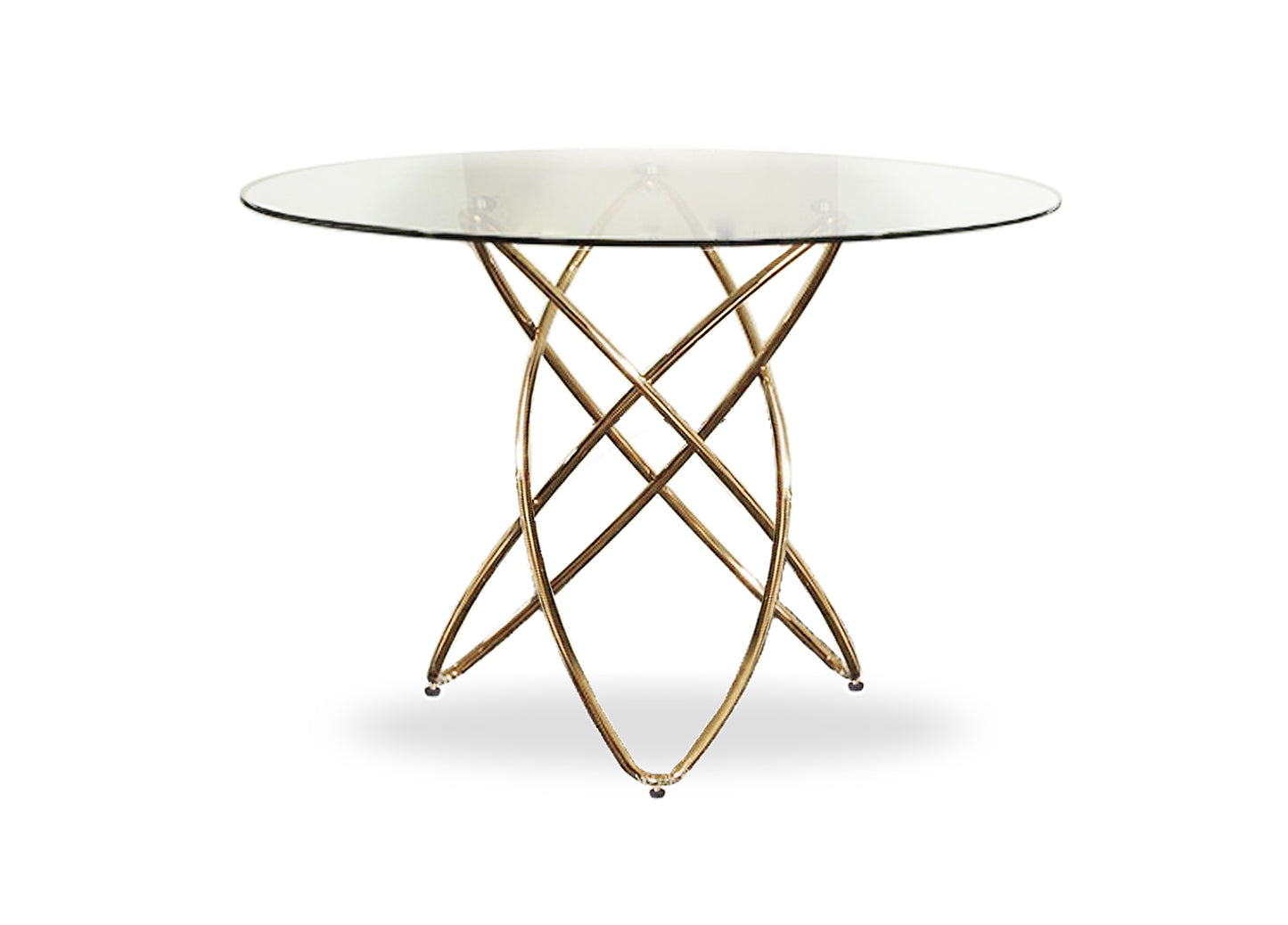 Rosegold Stainless Steel And Glass Dining Table