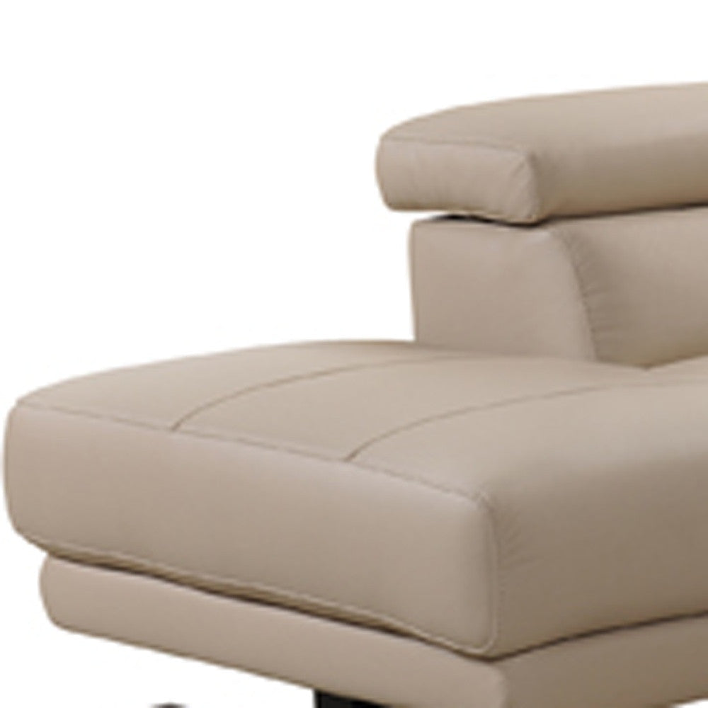 Taupe Leather Sectional