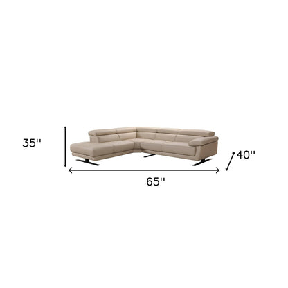 Taupe Leather Sectional