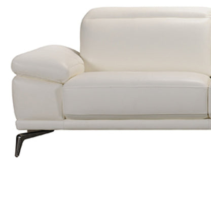 White Leather Sectional