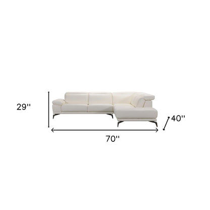White Leather Sectional
