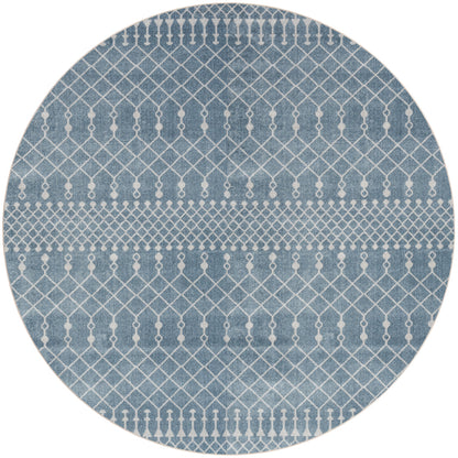 Nourison Astra Blue Pet Friendly Machine Washable Rug - 7'10" Round
