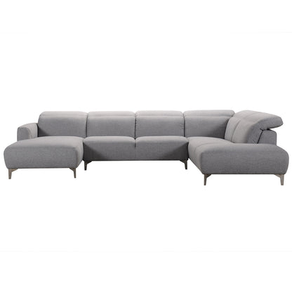 Grey Sectional w/ Wood Frame