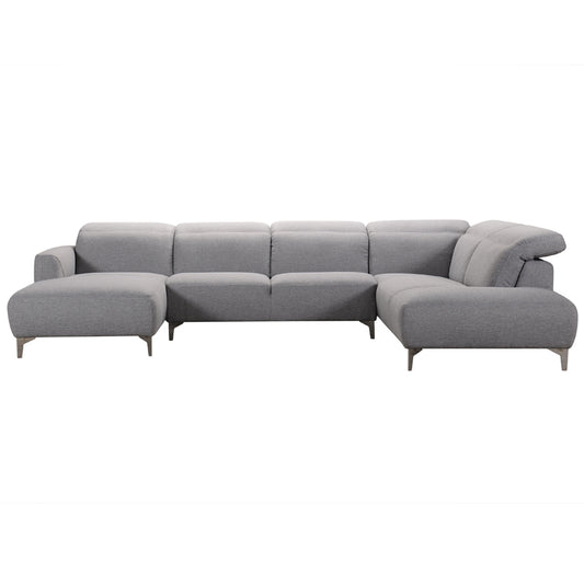 Grey Sectional w/ Wood Frame