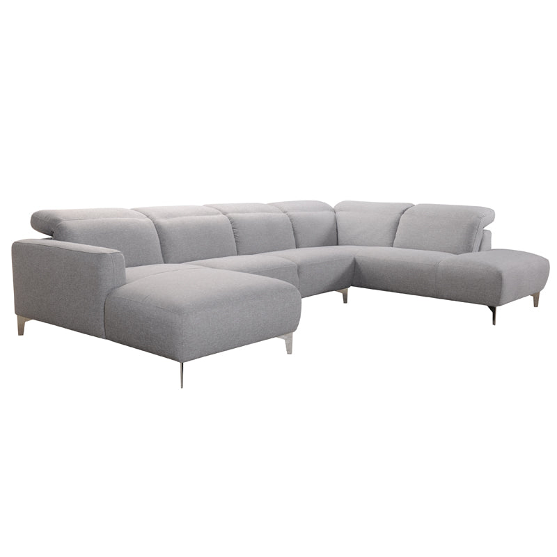Grey Sectional w/ Wood Frame