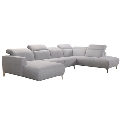 Grey Sectional w/ Wood Frame