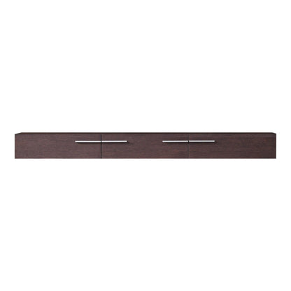 Brown Solid Wood Sideboard w/ Glass Doors