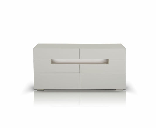 Natural Solid Wood 6-Drawer Double Dresser