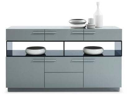 Grey High Gloss Glass Sideboard