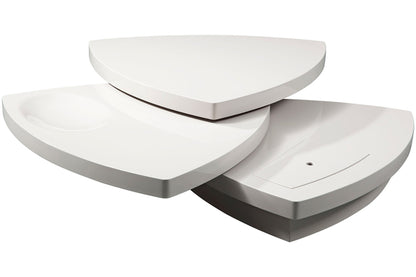 White Fiberglass Tiered Coffee Table