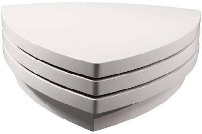 White Fiberglass Tiered Coffee Table
