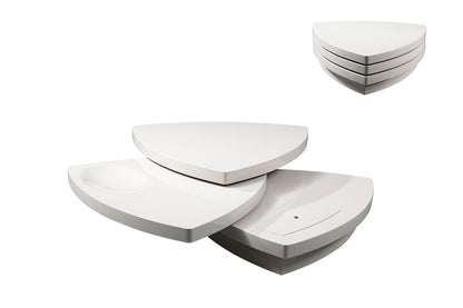White Fiberglass Tiered Coffee Table